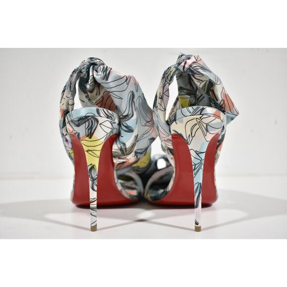 Christian Louboutin Sandale Du Desert 100 Shoes It Up Blue Sandal Heel Pump 40 - Picture 11 of 12